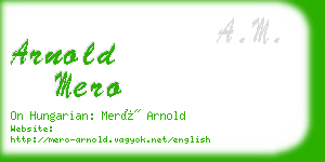 arnold mero business card